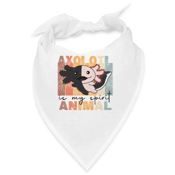 Axolotl Is My Spirit Animal - süße Axolotl vintage - Bandana - Weiß - Vorne