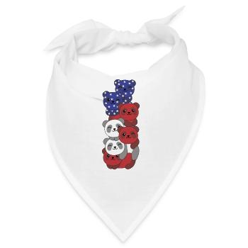 Panda für den vierten Juli USA Flagge Pandas - Bandana - Weiß - Vorne