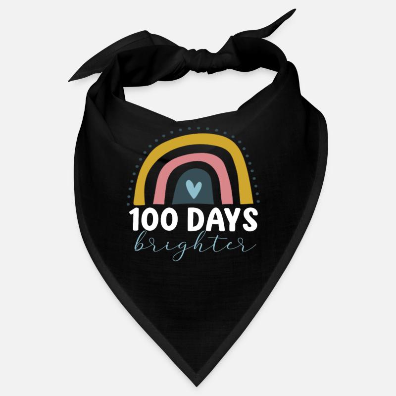 100 Days Brighter Rainbow for Teacher Happy 100th Bandana