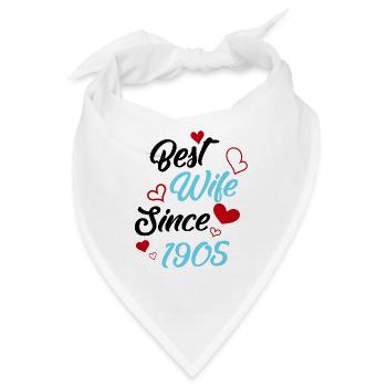Jubiläum Trauerbeste Ehefrau seit 1905 Hochzeit - Bandana - Weiß - Vorne