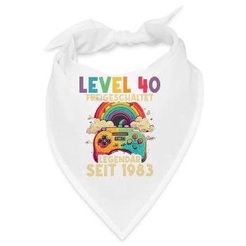 1983 Level 40 Jahre Gaming 40er 40 Geburtstag - Bandana - Weiß - Vorne
