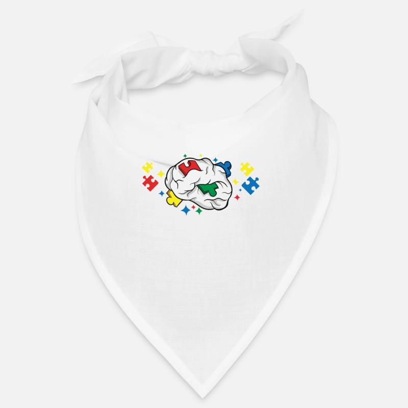 Sensibilisation à l’autisme Maladie de l’autisme Don autiste - Bandana - blanc