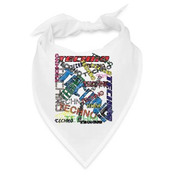 Techno Techno Techno | Wir lieben Techno - Bandana - Weiß - Vorne