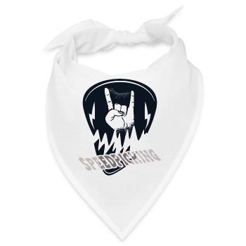 Speedpicking Plektrum mit Teufelsgruß für Gitarre - Bandana - Weiß - Vorne