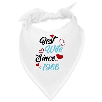 Jubiläum Traubeste Ehefrau seit 1966 Hochzeit - Bandana - Weiß - Vorne