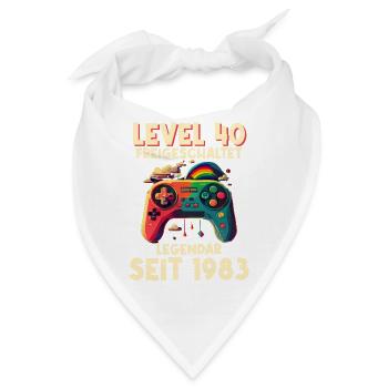 1983 Level 40 Jahre Gaming 40er 40 Geburtstag - Bandana - Weiß - Vorne