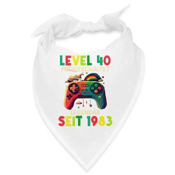 1983 Level 40 Jahre Gaming 40er 40 Geburtstag - Bandana - Weiß - Vorne