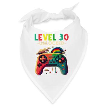 Level 30 Jahre Gaming 30er 30 Geburtstag - Bandana - Weiß - Vorne