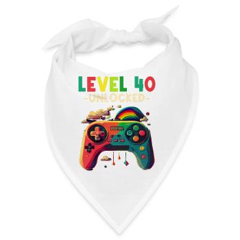 Level 40 Jahre Gaming 40er 40 Geburtstag - Bandana - Weiß - Vorne