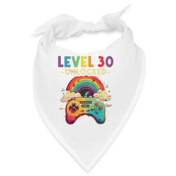 Level 30 Jahre Gaming 30er 30 Geburtstag - Bandana - Weiß - Vorne