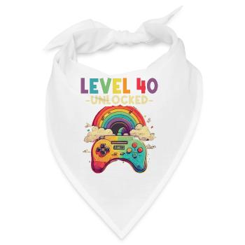 Level 40 Jahre Gaming 40er 40 Geburtstag - Bandana - Weiß - Vorne