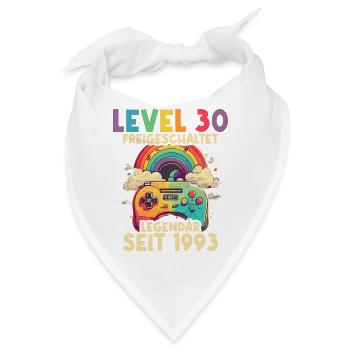 1993 Level 30 Jahre Gaming 30er 30 Geburtstag - Bandana - Weiß - Vorne