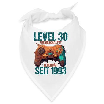 1993 Level 30 Jahre Gaming 30er 30 Geburtstag - Bandana - Weiß - Vorne