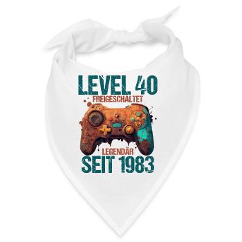 1983 Level 40 Jahre Gaming 40er 40 Geburtstag - Bandana - Weiß - Vorne