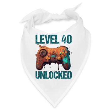 Level 40 Jahre Gaming 40er 40 Geburtstag - Bandana - Weiß - Vorne