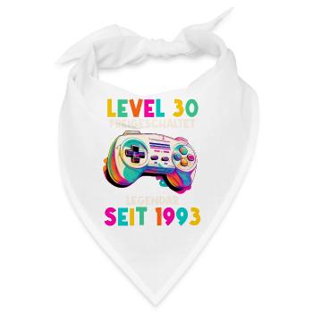 1993 Level 30 Jahre Gaming 30er 30 Geburtstag - Bandana - Weiß - Vorne