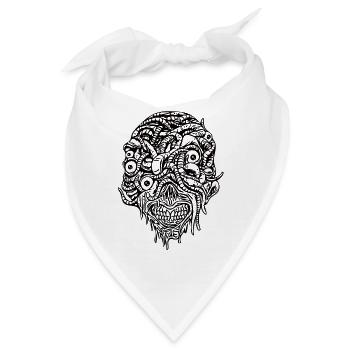 Zombie Kopf - Bandana - Weiß - Vorne