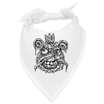 Zombie Kopf - Bandana - Weiß - Vorne