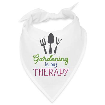 Gartenarbeit ist meine Therapie - Bandana - Weiß - Vorne