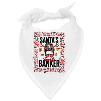 Weihnachtshemd, Santas Lieblingsbanker Messy - Bandana - Weiß - Vorne