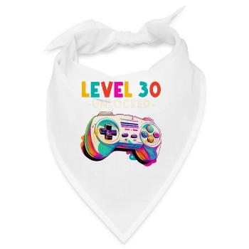 Level 30 Jahre Gaming 30er 30 Geburtstag - Bandana - Weiß - Vorne