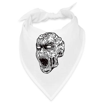 Zombie Kopf - Bandana - Weiß - Vorne