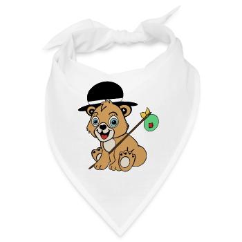 Bär auf Reise – niedliches Abenteurer Tier - Bandana - Weiß - Vorne