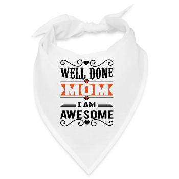 Muttertag, Muttertag, Muttertag, Muttertag, Muttertag - Bandana - Weiß - Vorne