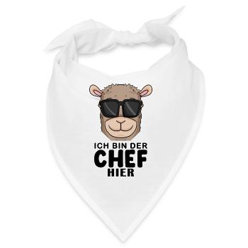 Cool Lama Chef Spruch - Bandana - Weiß - Vorne