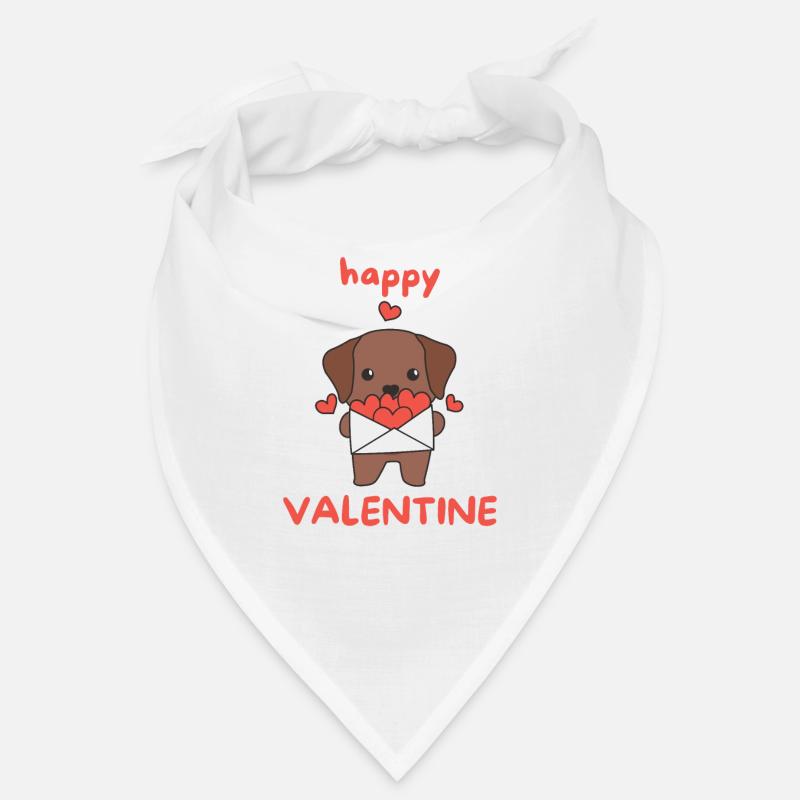 Labrador pour la Saint-Valentin de jolis animaux avec des cœurs Bandana