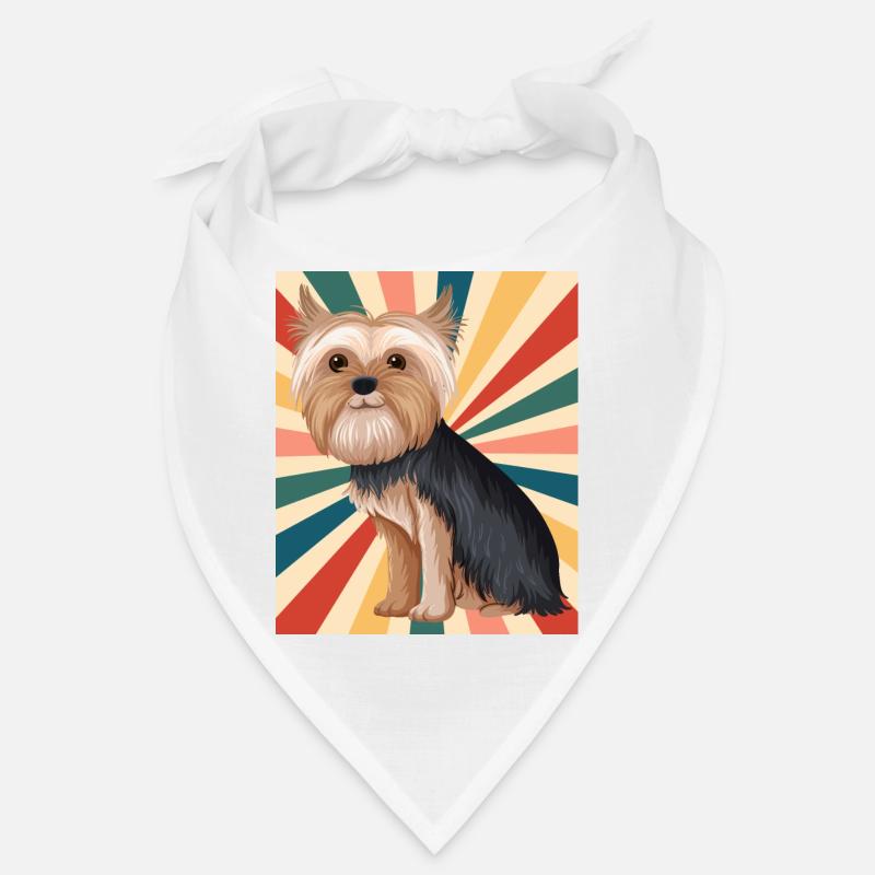 Mignon Yorkshire Terrier Race de chien 80s 90s Rétro Bandana