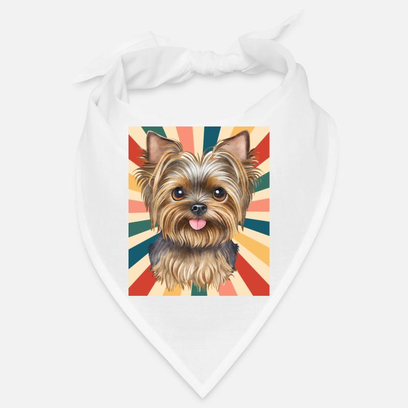 Mignon Yorkshire Terrier Race de chien 80s 90s Rétro Bandana