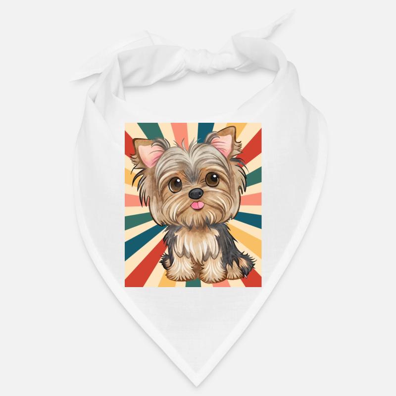 Mignon Yorkshire Terrier Race de chien 80s 90s Rétro Bandana