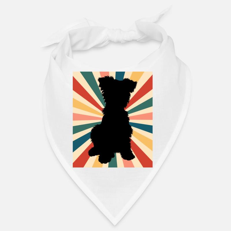 Mignon Yorkshire Terrier Race de chien 80s 90s Rétro Bandana