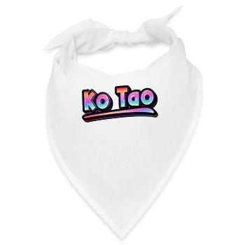 Vintage Thailand Urlaubsreise Asien Thai Ko Tao - Bandana - Weiß - Vorne