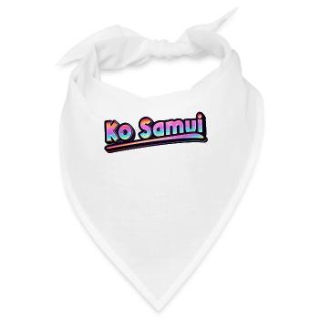 Vintage Thailand Urlaubsreise Asien Thai Ko Samui - Bandana - Weiß - Vorne