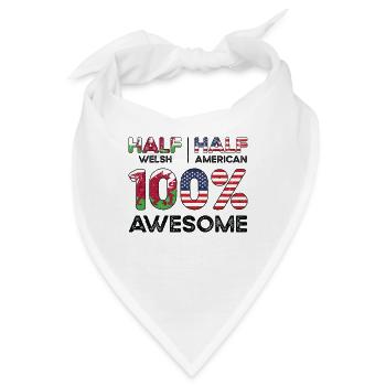 Geboren in Walisisch Wales Amerikanisch USA - Bandana - Weiß - Vorne