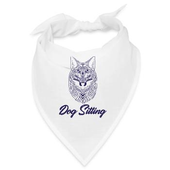 Hundesitting, Hundesitter-Profis, Kunst. - Bandana - Weiß - Vorne