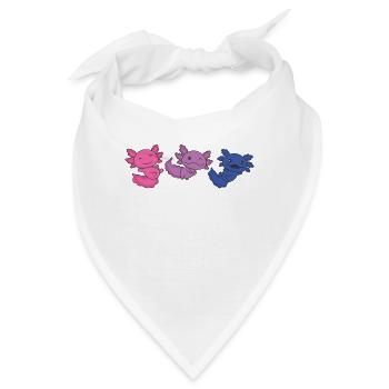 Bi Flag Pride LGBTQ Axolotl - Bandana - Weiß - Vorne