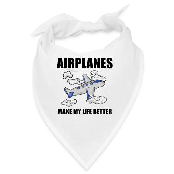 Flugzeuge - Bandana - Weiß - Vorne