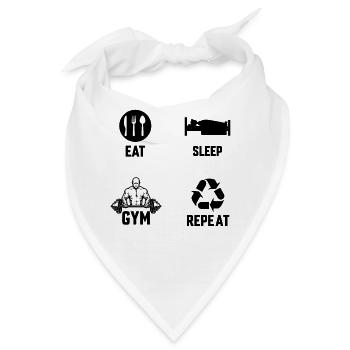 Fitness Muskel Kniebeugen Kreuzheben Athlet Sport - Bandana - Weiß - Vorne