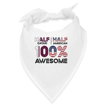 Geboren in Katar Katar Amerikaner USA - Bandana - Weiß - Vorne