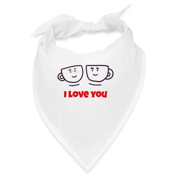 Valentinstag, Valentinstag, Valentinstag - Bandana - Weiß - Vorne