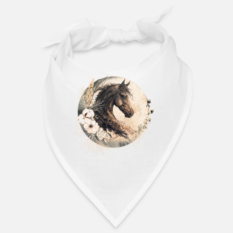 Pferd Boho - Bandana - Weiß