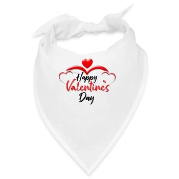 Valentinstag, Valentinstag, Valentinstag - Bandana - Weiß - Vorne
