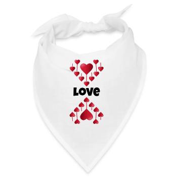 Valentinstag, Valentinstag, Valentinstag - Bandana - Weiß - Vorne