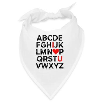 Ich liebe dich Alphabet - Bandana - Weiß - Vorne