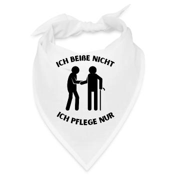 Ich Beiße Nicht Ich Pflege Nur - Bandana - Weiß - Vorne