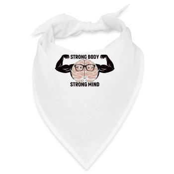 Gehirn Muskel Fitness Studium Geschenk - Bandana - Weiß - Vorne
