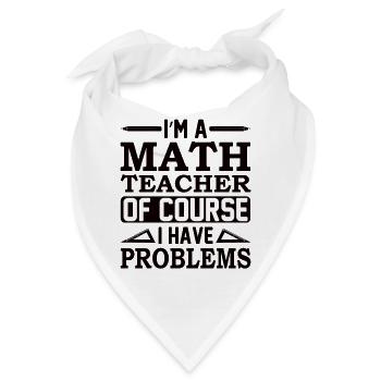 Mathelehrer Mathematische Formel Geometrie Lehrer - Bandana - Weiß - Vorne